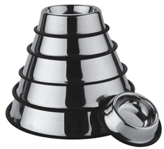 Stainless steel pet basins, rubber anti-slip bottom pet bowls, dog food bowls and pet supplies are selling well in exports
