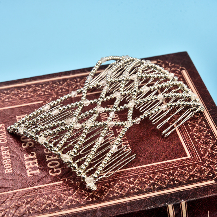 Wholesale of new electroplated hair pullers, magic hair combs, woven beaded combs and hair accessories on AliExpress and Amazon in Europe and America Specification image
