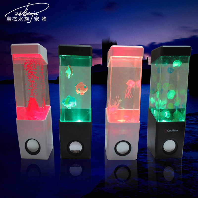 Creative acrylic fish tank aquarium, small led jellyfish light, colorful mini desktop aquarium, technology gift Application Scenario