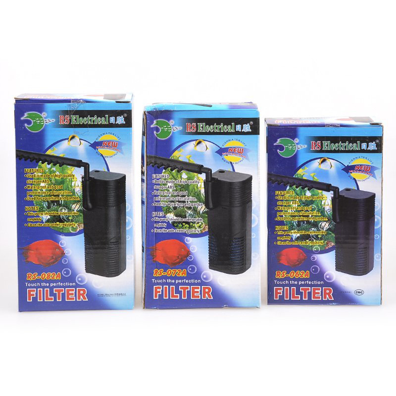 The three-in-one silent submersible water pump for fish tank filter is equipped with RS-062A filter material for the aquarium Item Picture