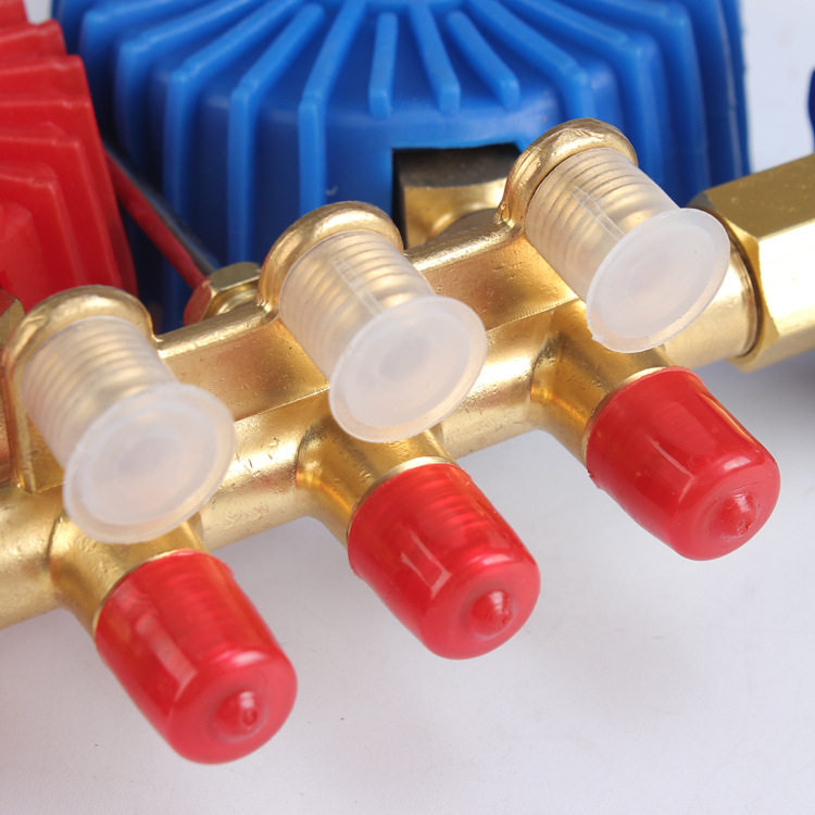 Yulu refrigerant oil-filled pressure gauge, high-precision shock-resistant 134a refrigeration gauge, radial combination refrigerant sleeve gauge wholesale details Picture