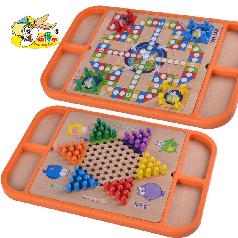 多功能棋二十三合一跳棋木制玩具飞行棋儿童益智玩具棋类成人YB80详情图3