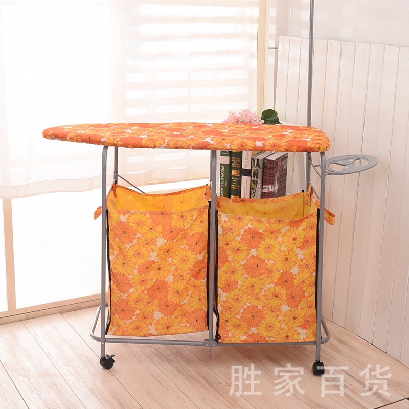 New multi-functional ironing board laundry basket Environmentally friendly home storage basket Foldable double lattice Oxford cloth laundry basket Specification drawing