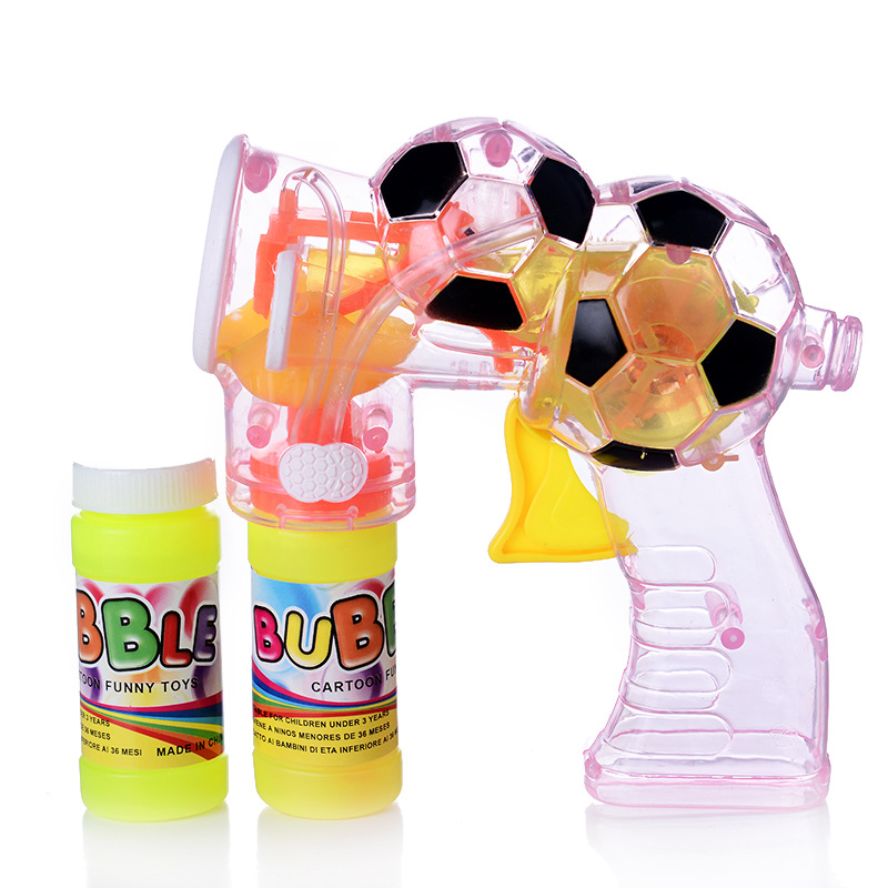 Foreign Trade Children's Football Transparent Inertial Light Bubble Gun Cross-Border Anti-Fall Children's Stalls Hot Outdoor Toys