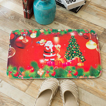 现货加厚印花欧美圣诞节地垫厨房脚垫浴室吸水防滑垫门垫进门地毯