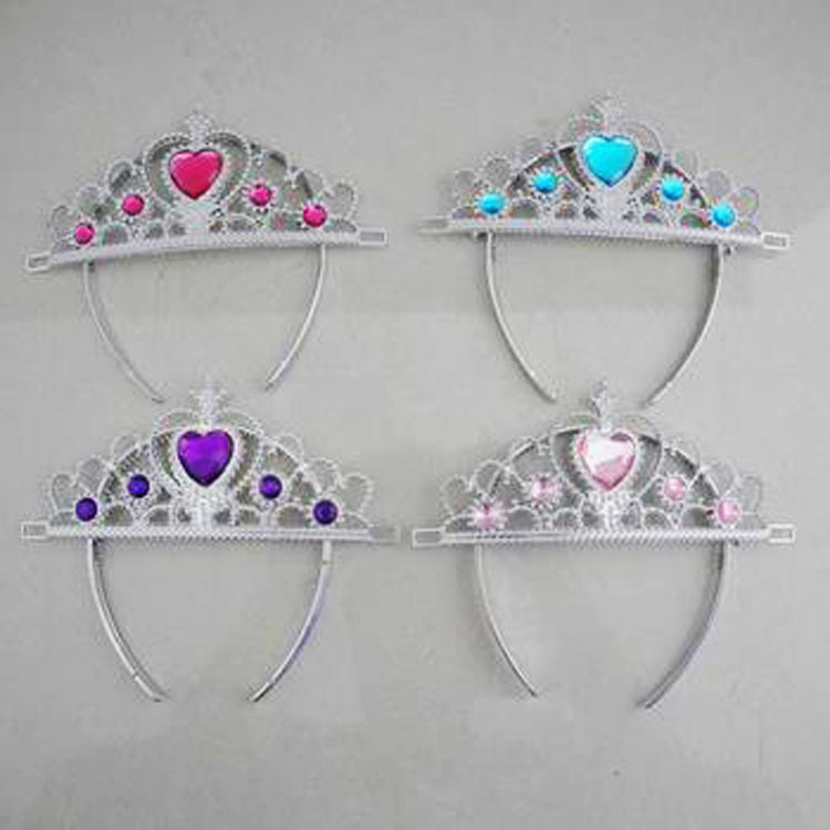 Birthday Crown Children's Princess Plastic crown Split Crown Frozen Crown Plastic plated crown Item Picture