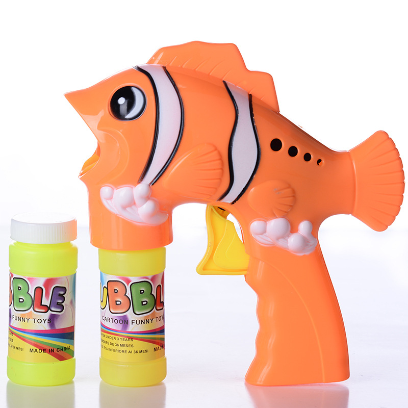Cartoon and cute inertial spray painting ocean fish bubble gun, eco-friendly and anti-drop bubble machine, cross-border bestseller, street stall hot toy