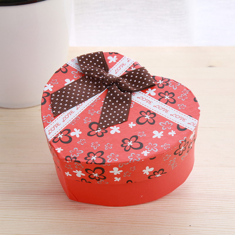 2022 New Heart-Shaped Creative Gift Box Lipstick Watch Jewelry Gift Box Wholesale Heaven And Earth Cover Packaging Box details Picture