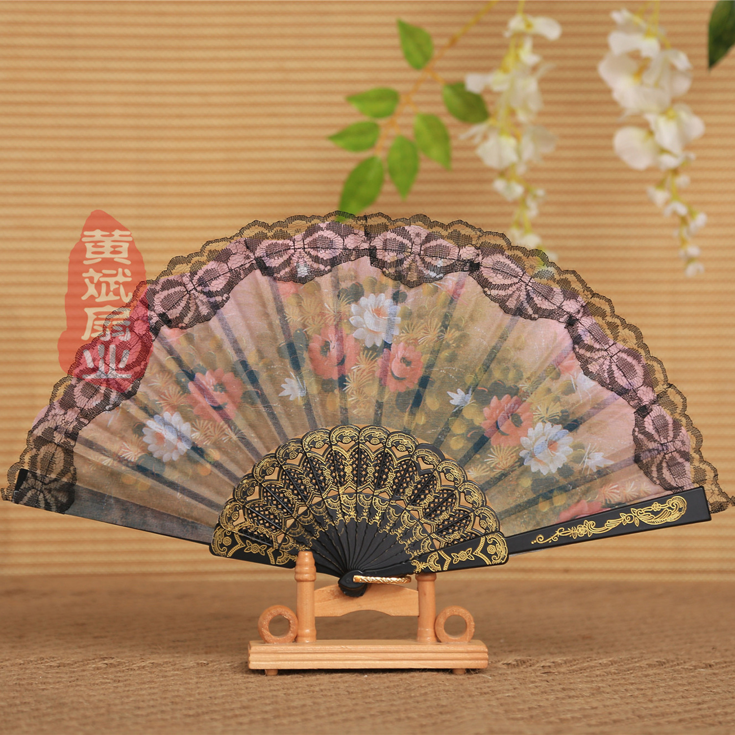 Wing Chun Fan Lace Fan * Ladies Dance Fan * Spanish European Lace Fan * Advertising Fan Specification drawing