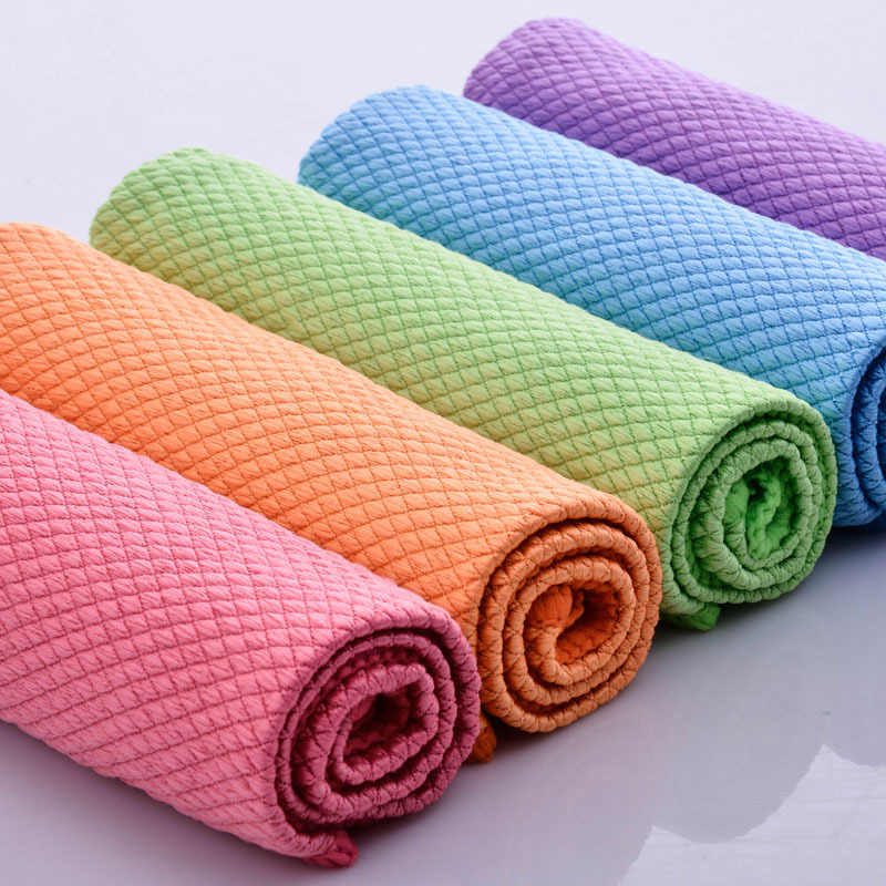 Fish Scale Cloth Thickened Non-Trace Cloth Absorbent Glass Cloth Is Not Easy To Drop Hair Kitchen Wipe Table Cleaning Towel Wechat E-Commerce details Picture