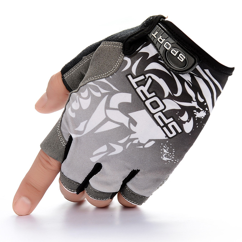 Cycling Half-Finger Gloves Fitness Tactics Outdoor Mountaineering Fishing Gloves Non-Slip Heat Transfer Print Advertising Logo Application Scenario
