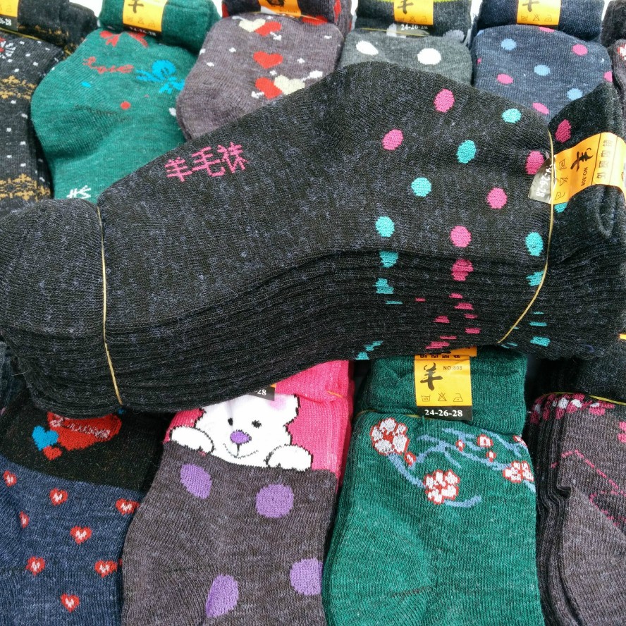 秋冬款仿羊毛/女士羊毛袜/保暖袜地摊袜产品图