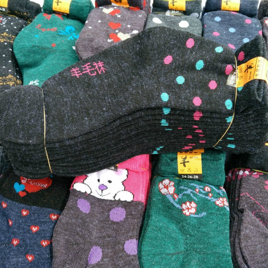 Autumn and winter faux wool women's socks, women's wool socks, warm socks, street stall socks, mid-calf cartoon women's socks, wholesale from the manufacturer details Picture