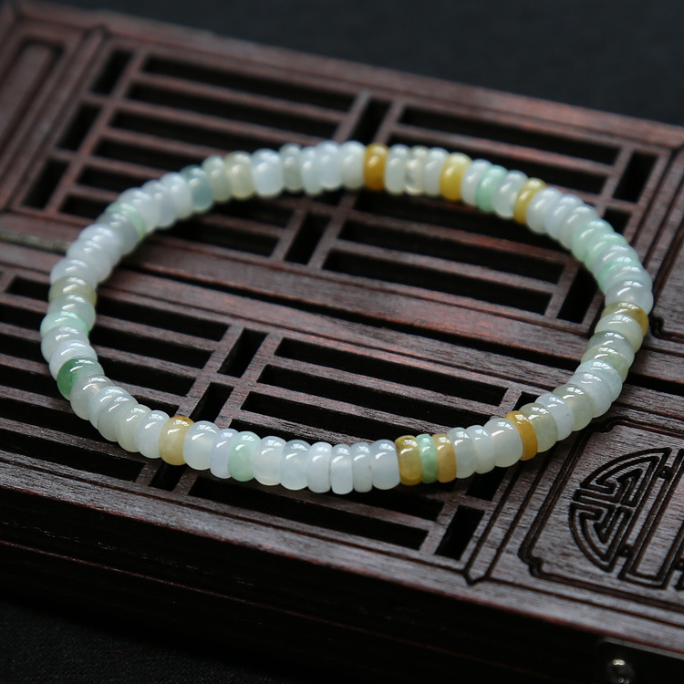 Natural Burmese jade A-grade abacus bead jade bracelet for women, 5mm fashionable women's jade bracelet wholesale