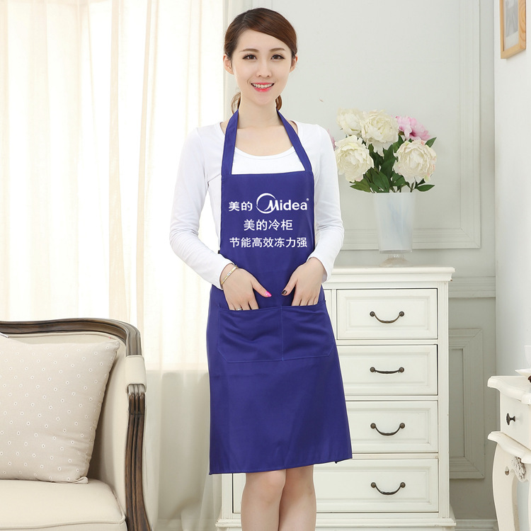 Korean Version Advertising Apron Polyester Printing Logo Home Kitchen Foreign Trade Waists Waiter Solid Color Work Apron Production details Picture