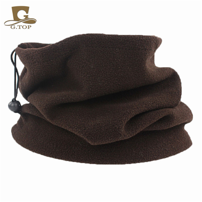 Winter Men's And Women's Outdoor Sports Fleece Bib Riding Mask Multi-Functional Pull Rope Fleece Neck Sleeve Sleeve Cap details Picture
