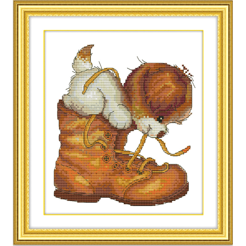 Wholesale cross-stitch fabric handicrafts, new material bags, diy living room, dogs and shoes