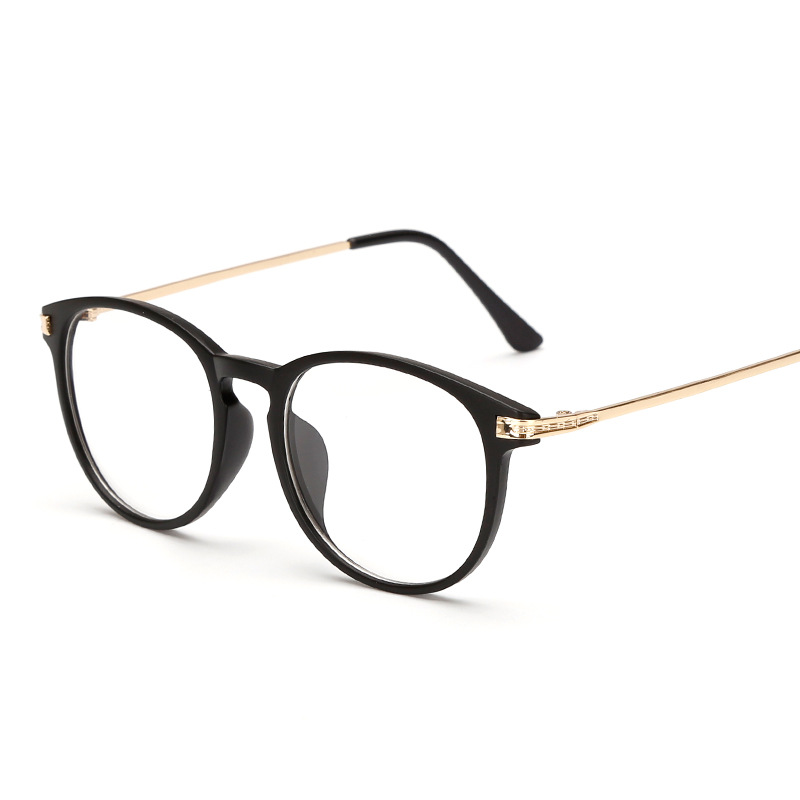 Retro glasses frame, black-framed men's myopia glasses frame, trendy women's star style full-frame glasses frame, artistic and refined flat vision glasses Item Picture
