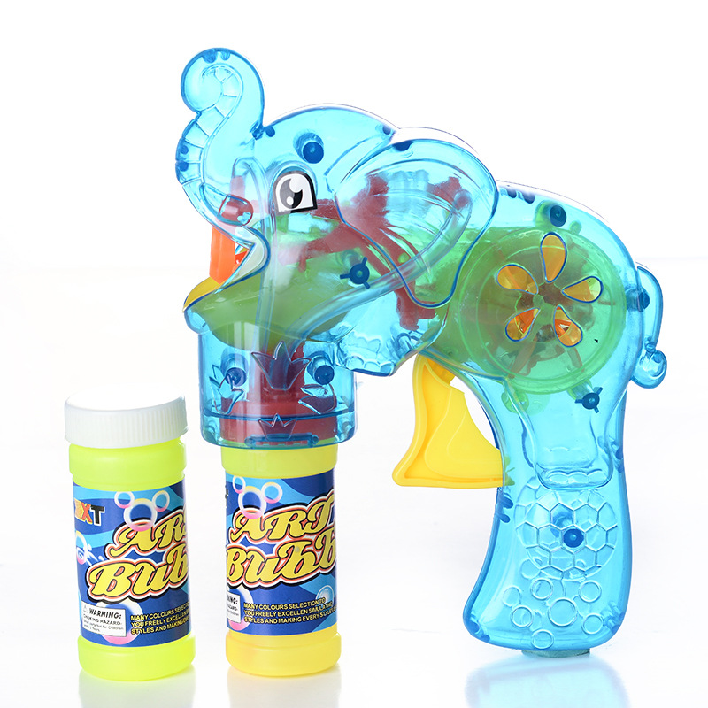 Cross-Border Manual Inertial Music Light Luminous Transparent Elephant Bubble Gun Bubble Machine Children's Manufacturers Wholesale full figure
