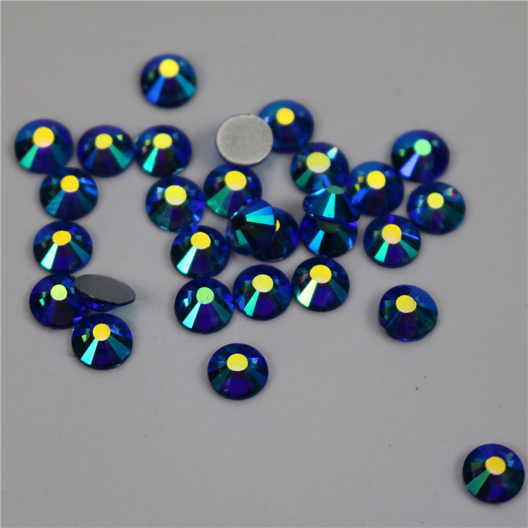 Manufacturers Spot Wholesale Rhinestones Deep Blue Ab Stained Glass Diy Nail Clothing Accessories Flat Bottom Drill Can Be Customized Specification drawing