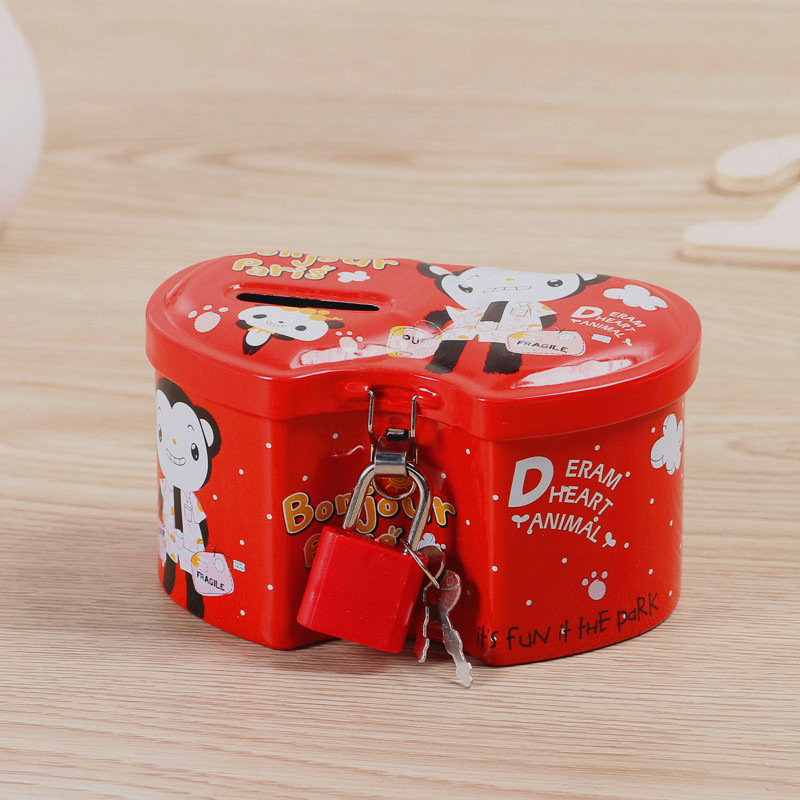 小双心卡通存/马口铁创意儿/幼儿园礼物厂白底实物图