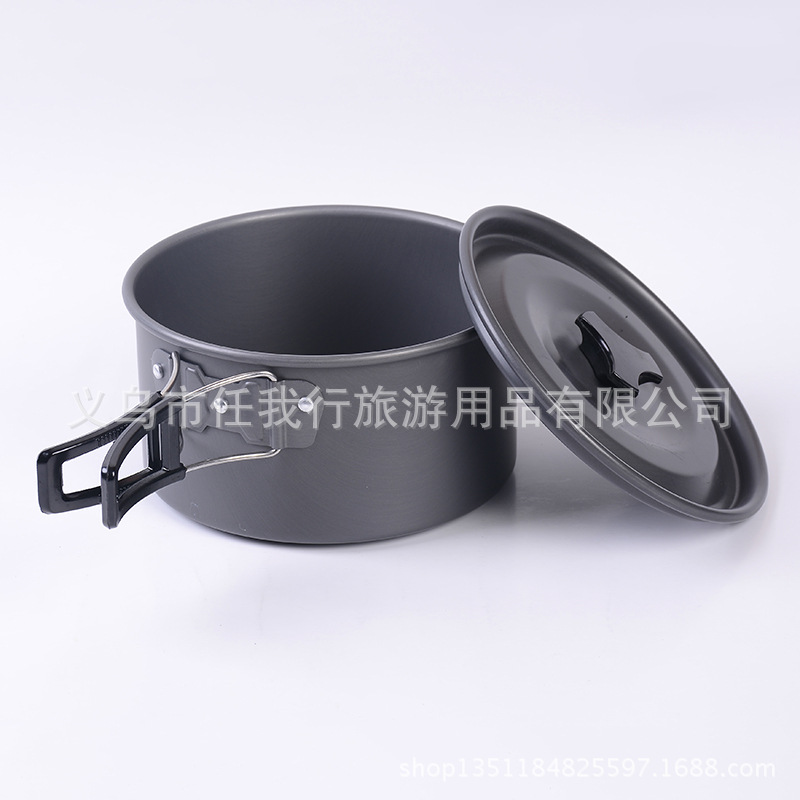 Ds308 Fashion Outdoor Camping Teapot Set Pot Combination Aluminum Oxide Outdoor Camping Stove Teapot Set Pot Application Scenario