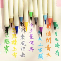 日本白金PLATINUM 彩色毛笔漫画笔CF-350CC水彩颜料单头书法软笔