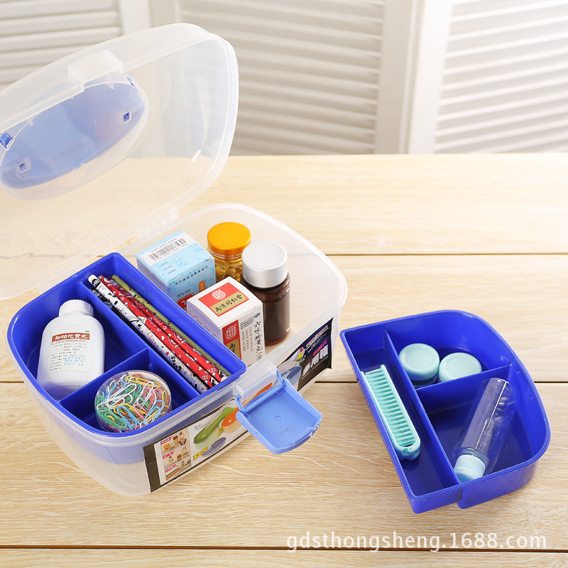 新款塑料加厚收纳手提箱 化妆盒 工具箱药箱