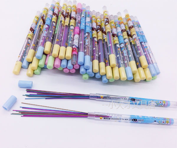 2B0.7 0.5Mm Automatic Pencil Lead Active Resin Color Gold Lead Student Stationery Wholesale Application Scenario