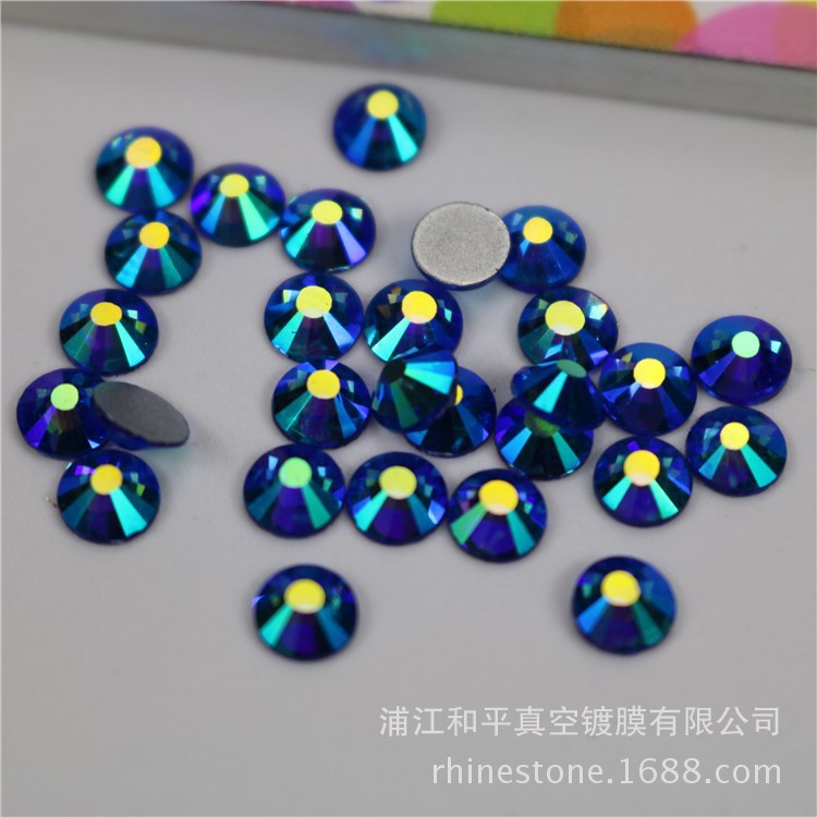Manufacturers Spot Wholesale Rhinestones Deep Blue Ab Stained Glass Diy Nail Clothing Accessories Flat Bottom Drill Can Be Customized full figure