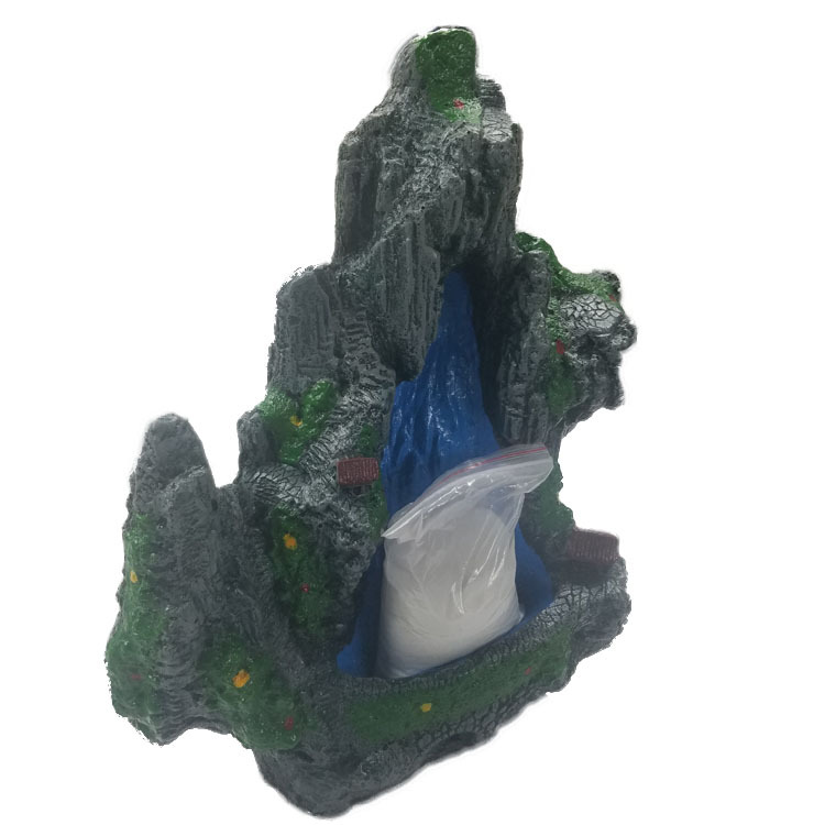 假山树脂造景/瀑布流沙摆件/水族用品批发白底实物图