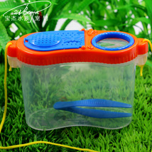 宝杰儿童观察盒带放大镜便携昆虫笼透气宠物观察器科教玩具批发
