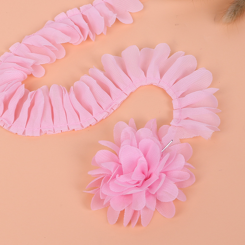 Chiffon Accessories Laser Embossed Three-Dimensional Chiffon Fabric Corsage Hair Accessories Export Decorative Accessories