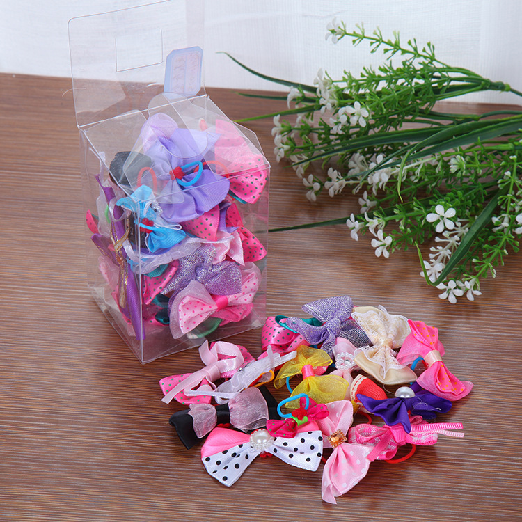 宠物用品宠物用品宠物头饰50个装盒狗狗饰品花瓣橡皮筋头花 外贸用品厂家直销批发