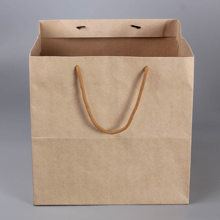 专业定做方底纸袋 定制正方形环保牛皮手提纸袋 厂家直销批发