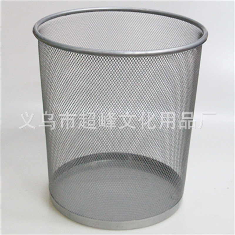 厂家直销 创意居家办公收纳用品铁丝网彩色环保圆形垃圾桶废纸篓详情图5
