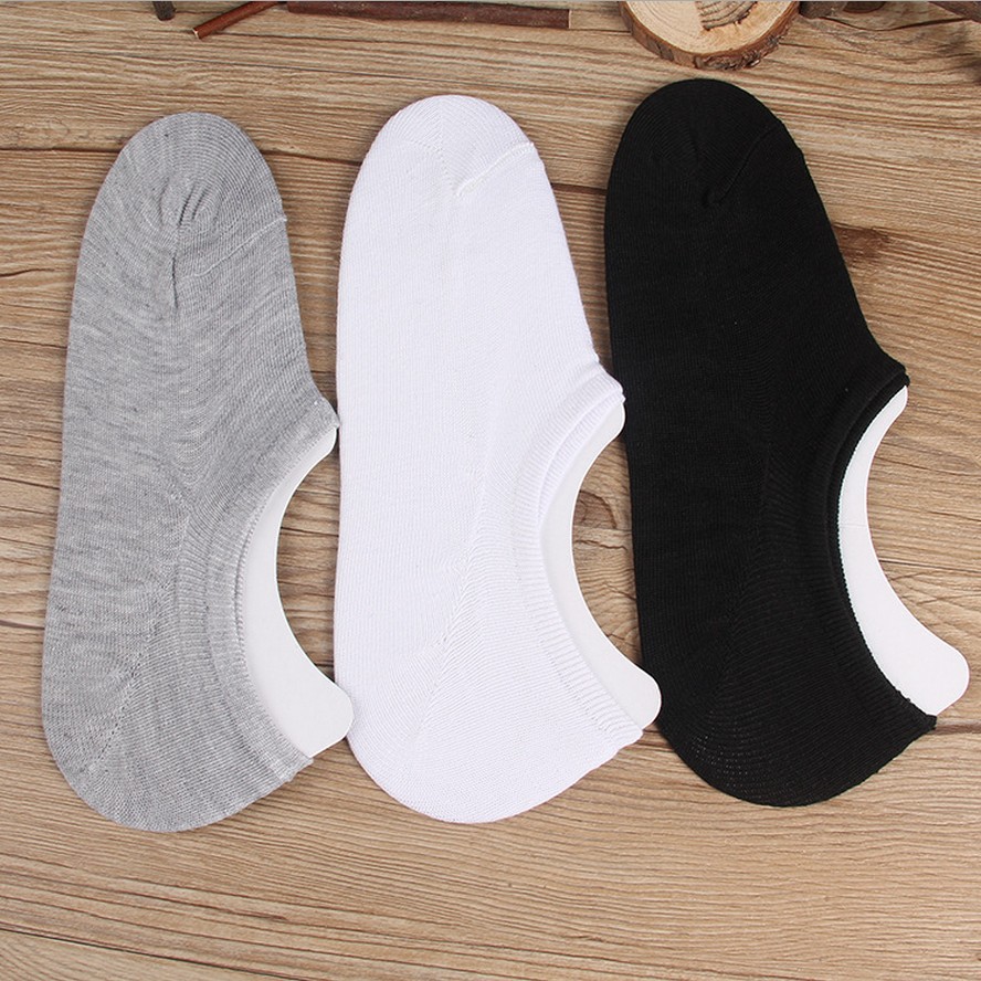 Summer thin short socks for men, solid color boat socks, shallow-mouthed black, white and gray lining invisible socks, casual men's socks