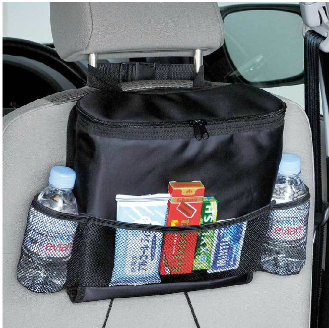 汽车冰包椅背袋/保温款收纳置物袋/汽车置物袋/车用多功能挂袋白底实物图