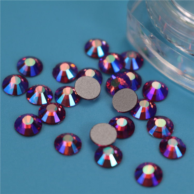 Big Red Ab Color Imitation Ao Diamond Flat Bottom Drill Diy Clothing Accessories Uniform Cut Glass Crystal Flat Bottom Drill Wholesale Application Scenario