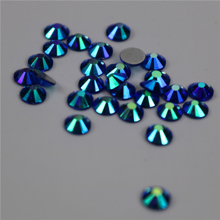 Manufacturers Spot Wholesale Rhinestones Deep Blue Ab Stained Glass Diy Nail Clothing Accessories Flat Bottom Drill Can Be Customized details Picture