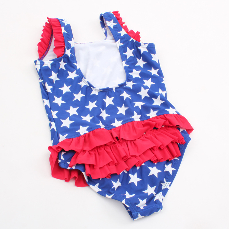 Baby Swimsuit Nylon Laika Children American Flag 12345 Year Old Baby Swimming Body Wholesale details Picture