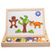 跨境儿童益智多功能双面磁性拼图画板木制动物场景拼拼乐玩具批发图