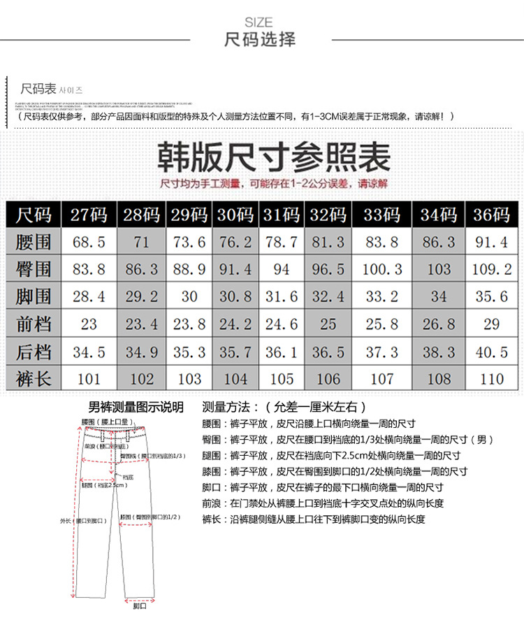 一件代发青少年牛仔裤男学生修身弹力小脚裤长裤子韩版潮男裤代理详情2