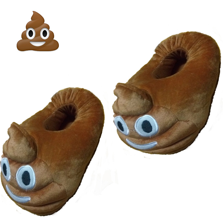 New poo all-pack shoes QQ emoji cotton slippers smiley poo super soft emoji all-pack slippers wholesale full figure
