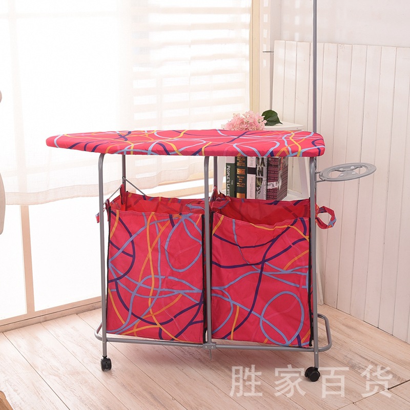 New multi-functional ironing board laundry basket Environmentally friendly home storage basket Foldable double lattice Oxford cloth laundry basket Application Scenario