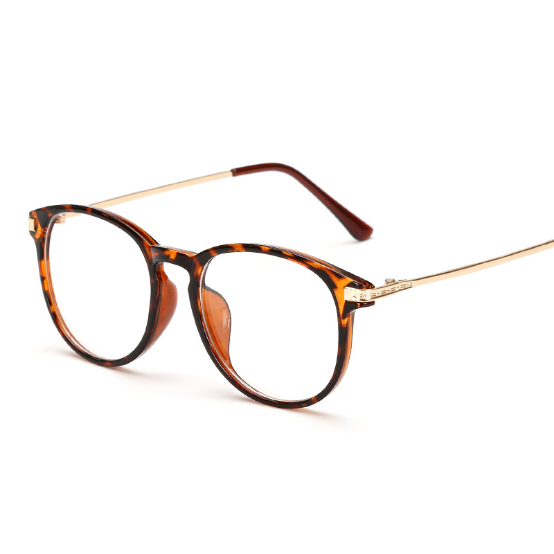 Retro glasses frame, black-framed men's myopia glasses frame, trendy women's star style full-frame glasses frame, artistic and refined flat vision glasses Specification image