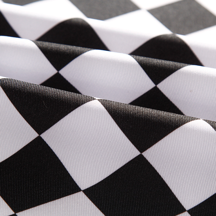 Uniform made from Black and White Check Polyester Fabric