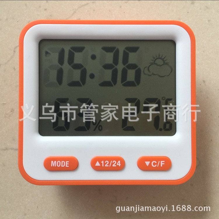 大屏幕电子温湿度计 家用室内温度 计温湿度表 农历闹钟显示详情图3