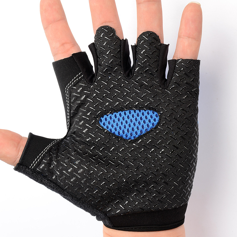 Cycling Half-Finger Gloves Fitness Tactics Outdoor Mountaineering Fishing Gloves Non-Slip Heat Transfer Print Advertising Logo details Picture