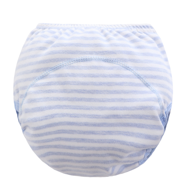 Colored cotton learning pants new cloth diapers three layers of lesbian pants details Picture